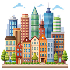 Minimalistic Vector Art Of Charlotte39s Skyline On A Sunny Day