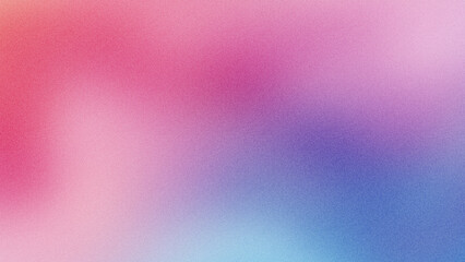 Gradient pink, purple, and blue abstract background with noise texture. Grainy bright color gradient abstract wallpaper design. Can be used for banner background, cover, poster or presentation.	