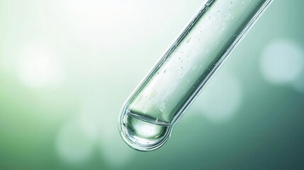 Chemistry tube, science experiment, clear glass, 3D illustration, ,
