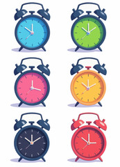 Colorful Alarm Clocks Set  
