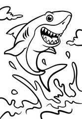 Coloring page outline of the ​​fish vector illustration in cute line cartoon style suitable for kid