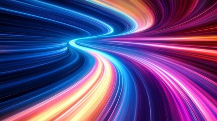 Vibrant Abstract Light Trails Swirling in Motion