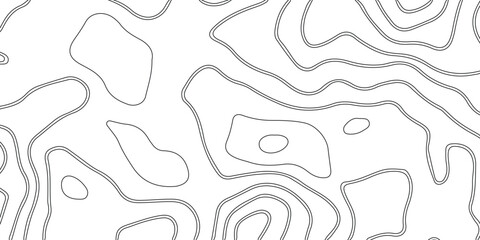 Background of the topographic map. Topographic map lines, contour background. Black and white abstract background.