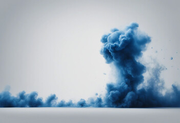 Naklejka premium A blue smoke explosion border isolated on white background transparent graphic resources