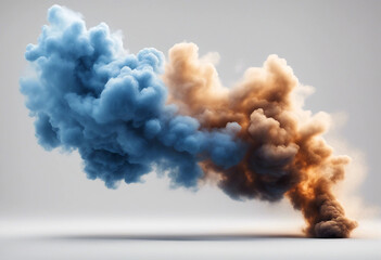 A blue smoke explosion border isolated on white background transparent graphic resources