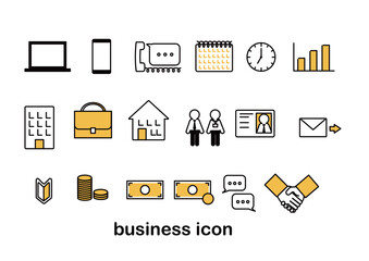 転職や就職活動に関するビジネスアイコンのセット