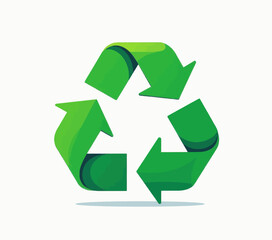 Obraz premium Green Recycle Symbol with Shadow 