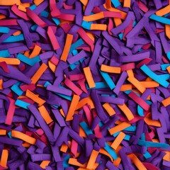 Fototapeta premium A colorful assortment of foam strips in vibrant shades for crafting projects.