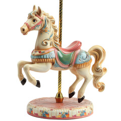 Carousel Horse on a White Background for Decor Transparent Background