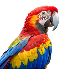 Fototapeta premium Closeup shot of a macaw parrot with colorful feathers