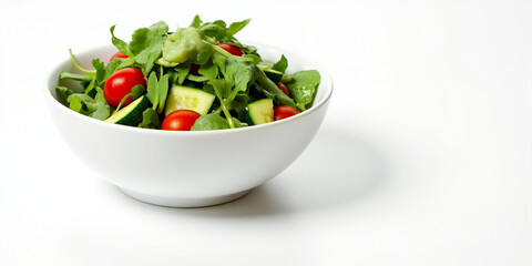 bowl of fresh salad white background