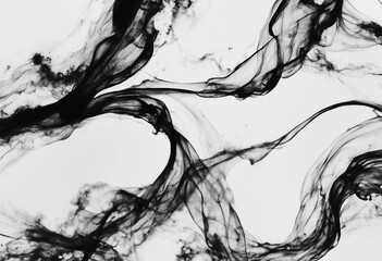 Abstract black ink texture Japan style on a white background