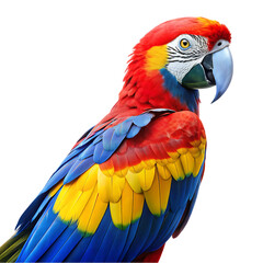 Fototapeta premium Closeup shot of a macaw parrot with colorful feathers