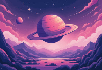 Pink Planet Landscape 
