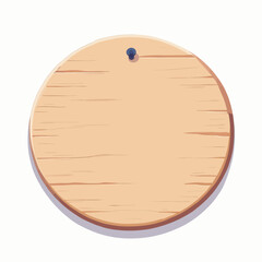 Round Wooden Sign with Pin 
