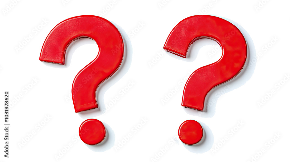 Poster red question marks on a transparent background generative ai