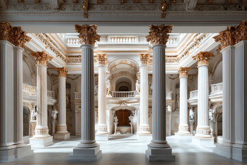 Obraz premium Elegant interior with grand columns and details.
