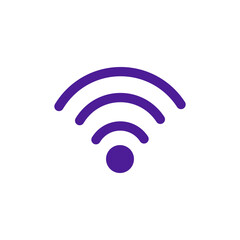 Wifi icon. Purple wifi icon. Color simple flat illustration.