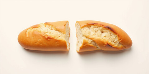 loaf of bread white background