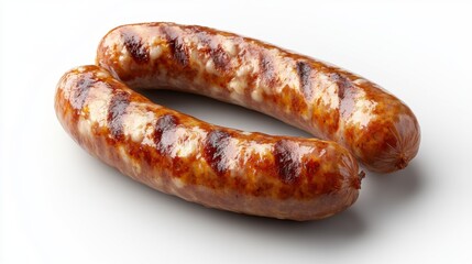 Juicy grilled sausages glistening with flavor, ready to delight at a summer barbecue gathering with friends and family