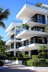 Fototapeta premium Modern apartment building with balconies.