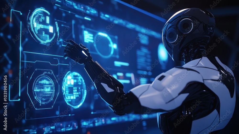 Poster robot interacting with interface