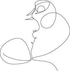 Love man and woman line art. Kiss. ​​Valentine's day. Love. Wedding couples. Vector illustration, hand drawn lines.