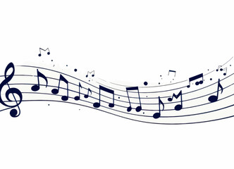 Wavy Treble Clef and Notes 
