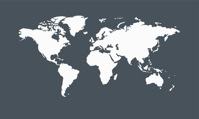 Naklejka premium World Map with Shadow Effect 