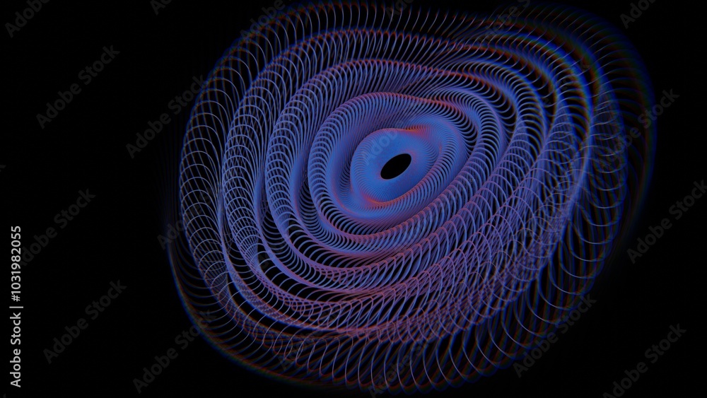 Poster abstract radial pattern with colorful concentric waves