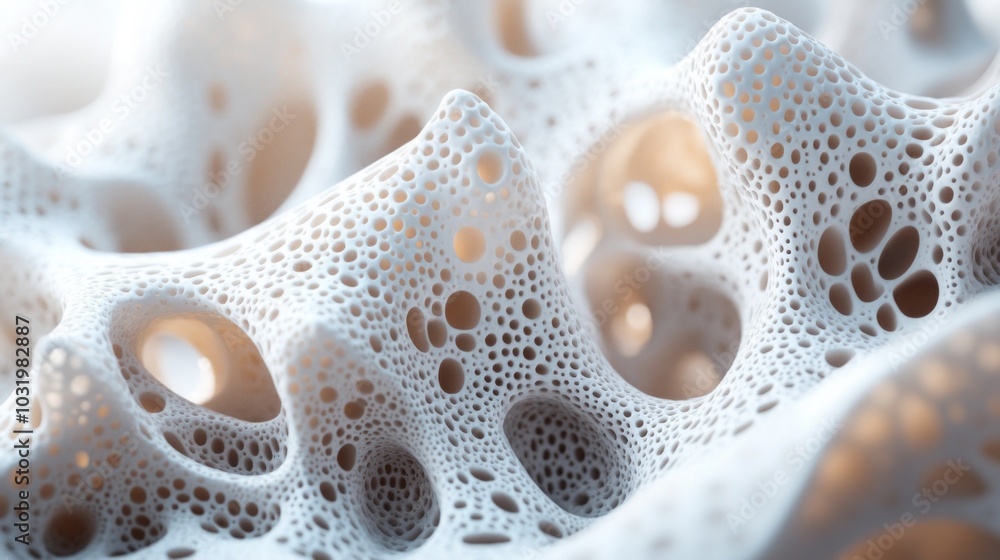 Poster detailed close-up of intricate textured surface showcasing hyper-realistic 3d printed patterns with 