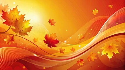 Vibrant Autumn Abstract Vector Background with Bold Colors and Shapes for Fall Season Design