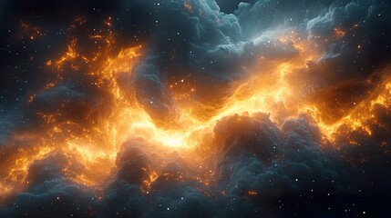 Obraz premium Abstract Cosmic Scene with Swirling Stars and Nebulae for Sci-Fi and Fantasy Designs