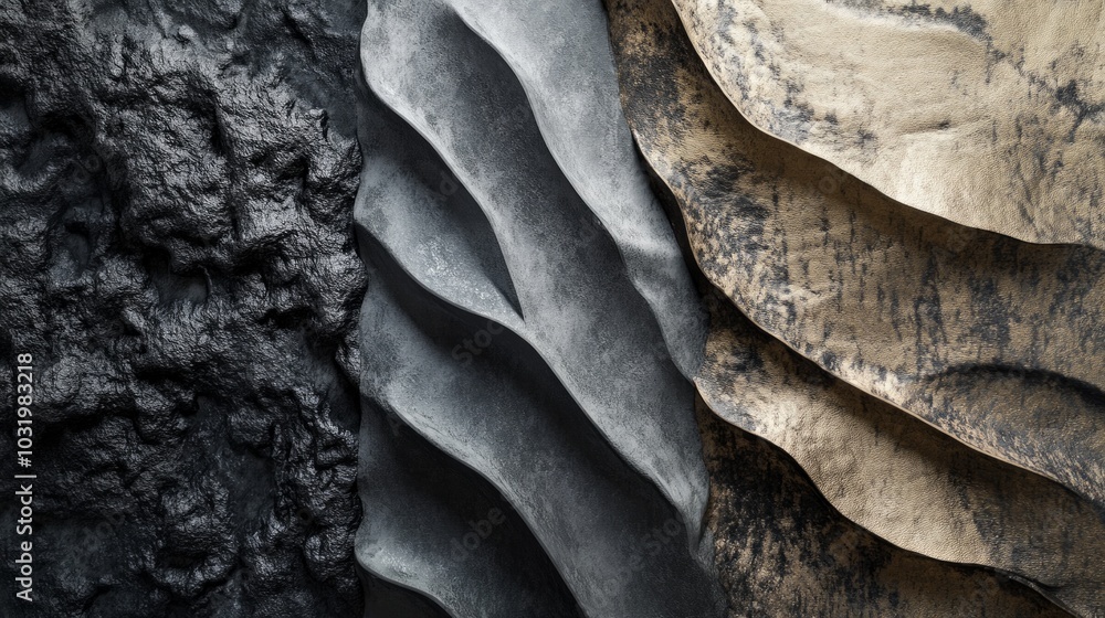 Aufkleber multi-layered textured wall surfaces showcasing intricate patterns and contrasting colors