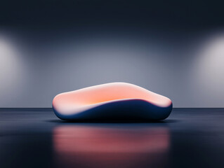 Abstract Organic Shape Sculpture in Soft Pink and Blue Tones
