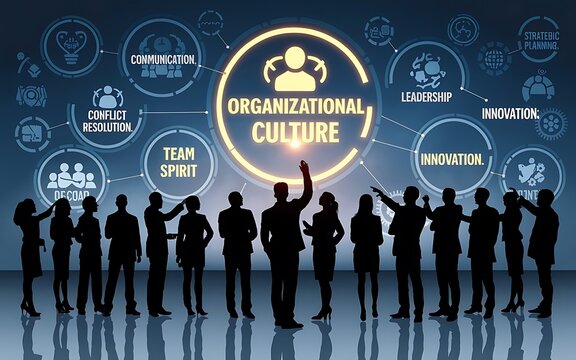 Organization culture influencing leadership, vision, and company values.
