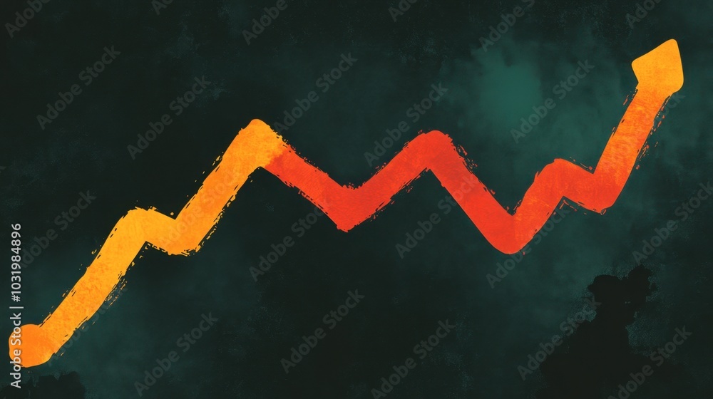 Poster dynamic growth chart with colorful lines