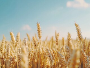 Fototapeta premium Rural Harvest Field with Golden Wheat