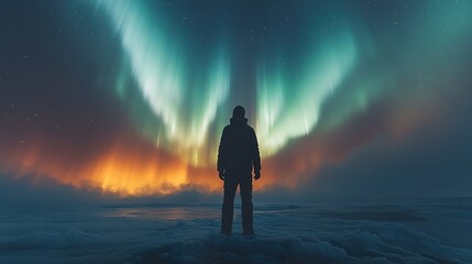 Obraz premium Aurora Borealis Dancing over a Frozen Tundra
