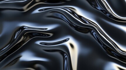Mesmerizing Ebony Flow: An Abstract Liquid Symphony