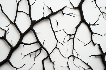 Abstract black branches on white background