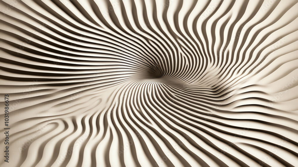 Poster abstract wave pattern, white isolate background