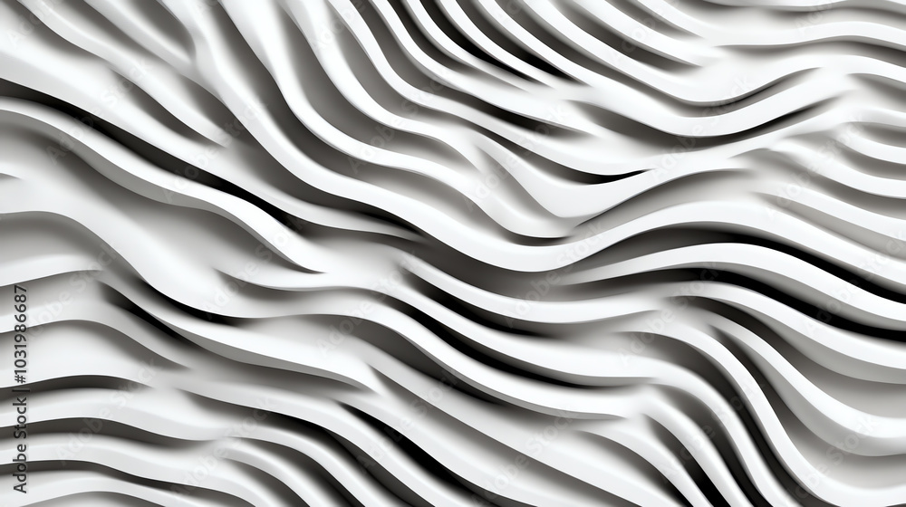 Poster abstract wave pattern in white design