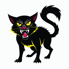 Angry cat sihlouette