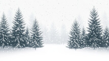 Obraz premium Winter Wonderland: Snowy Pine Trees in the Countryside