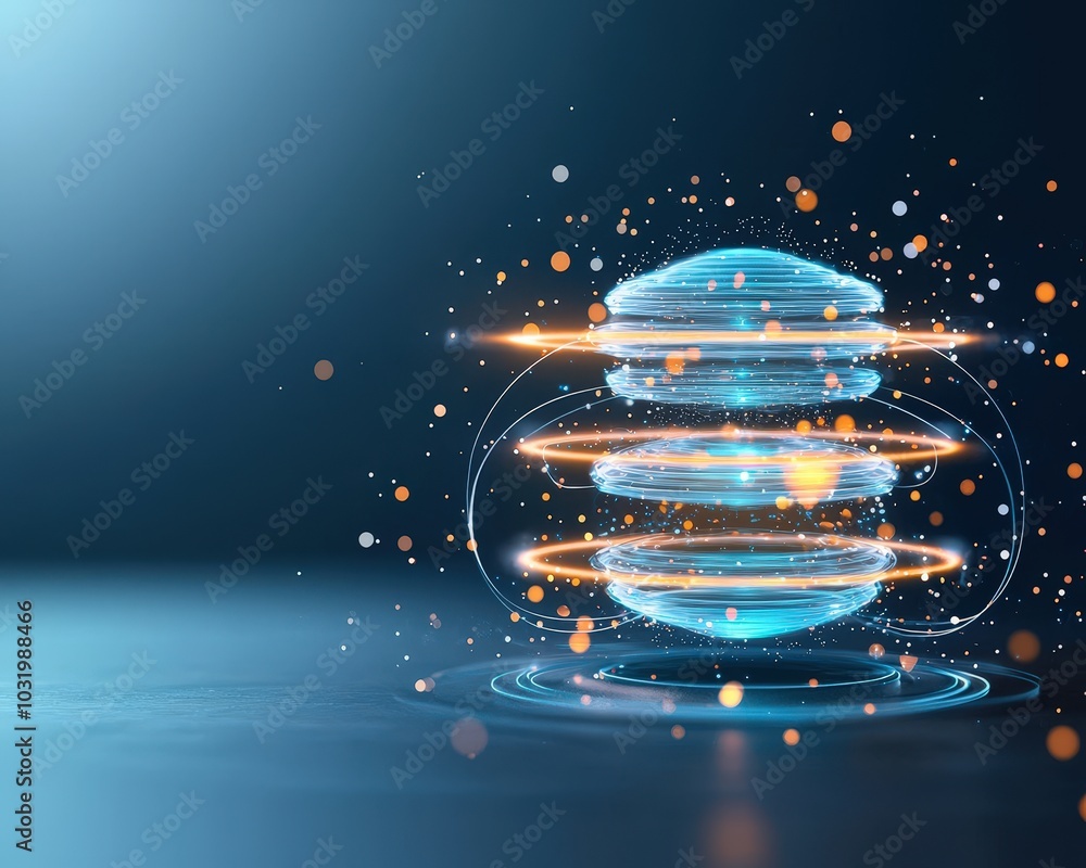 Poster layers of energy symbolizing the multi-level synergy in business operations