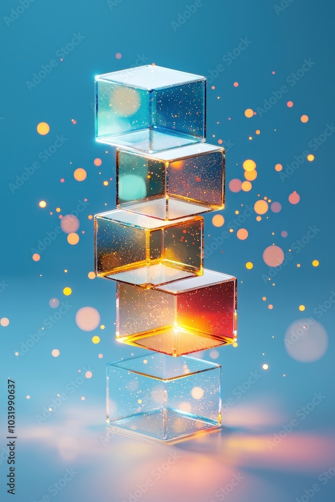 Poster layers of light symbolizing the foundational elements of business synergy