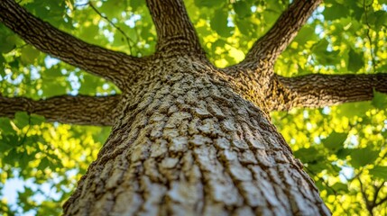 Fototapeta premium Majestic Tree Canopy from Ground Perspective
