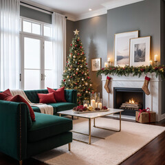 living room with fireplace