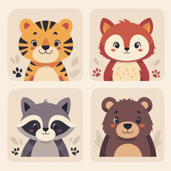 Cute Animal Character Set 
